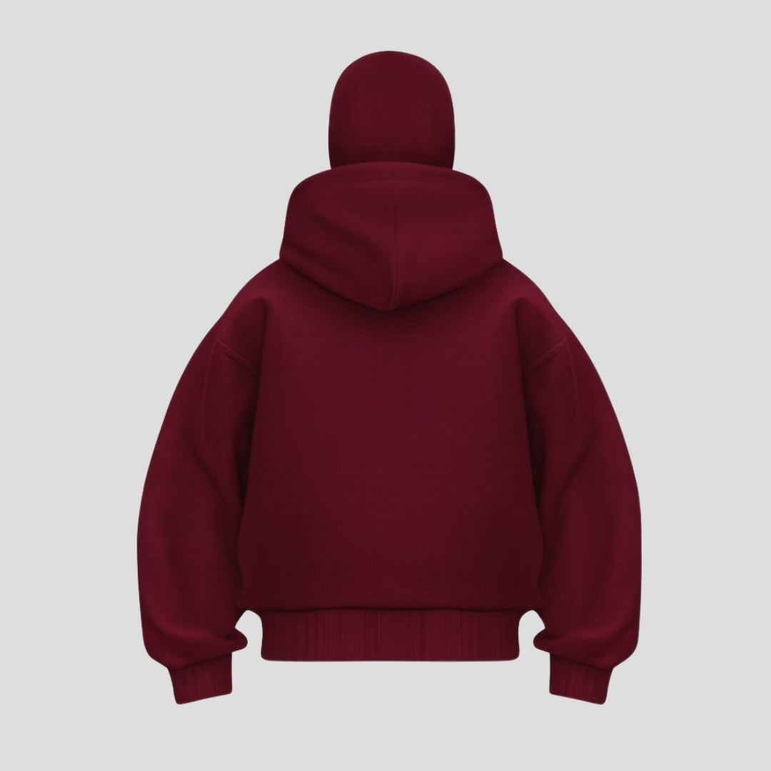 Balaclava Ninja Red Wine Zipper Hoodie