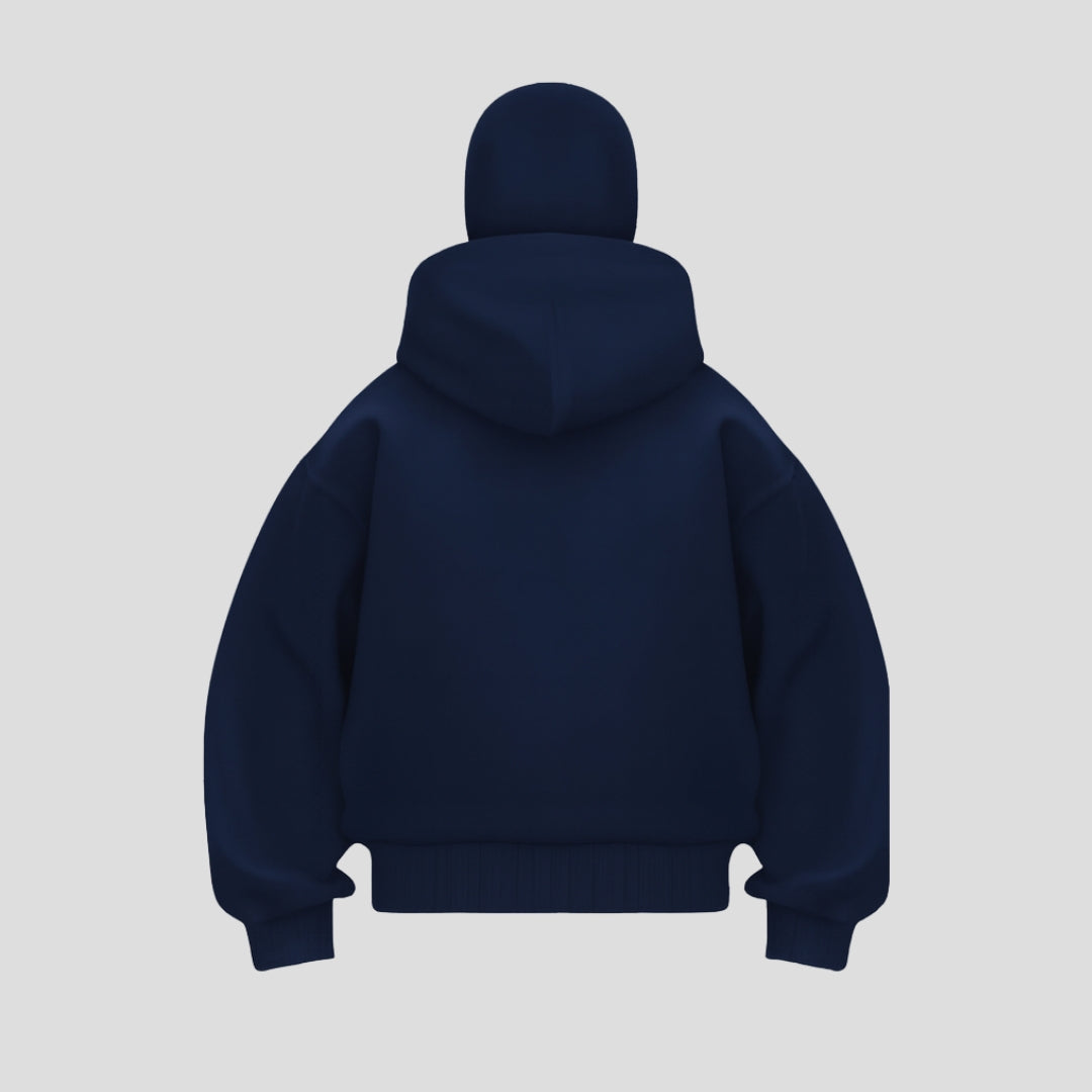 Balaclava Ninja Navy Blue Zipper Hoodie