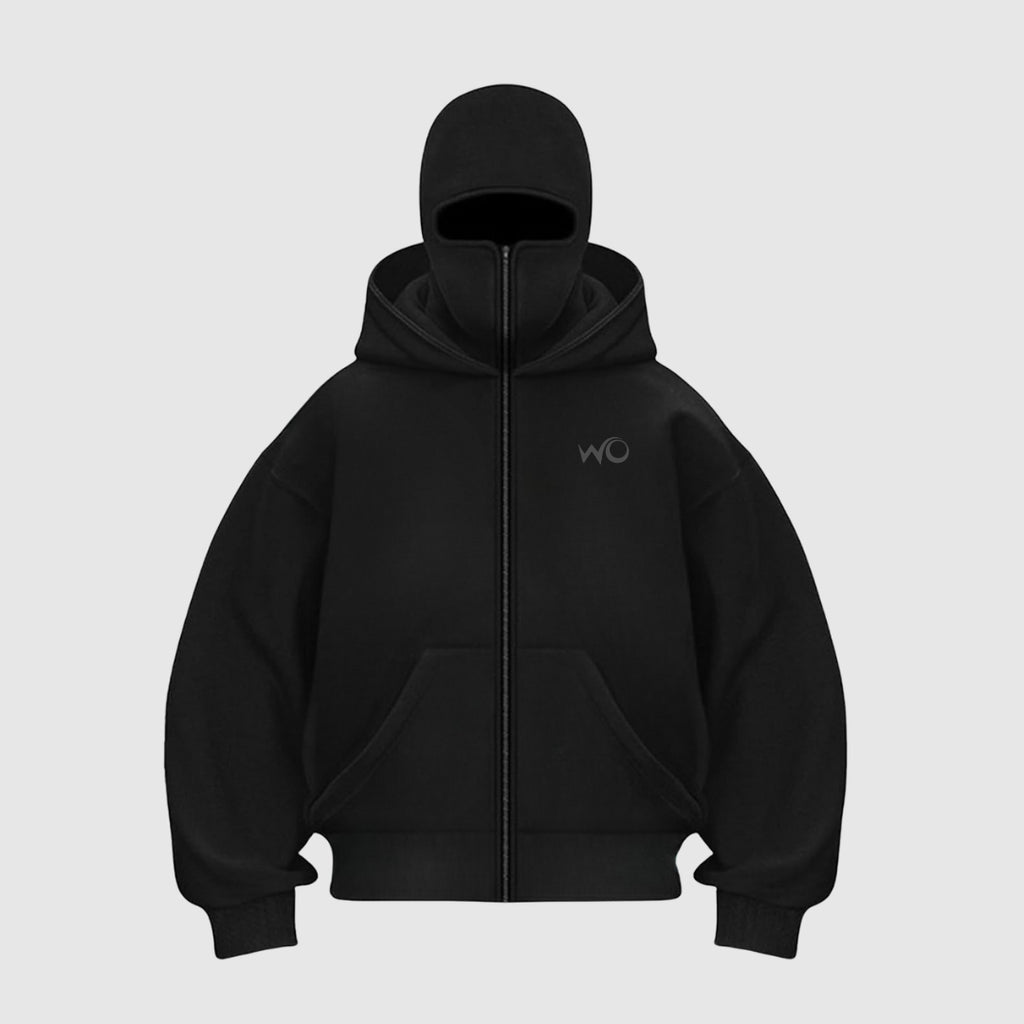 Balaclava Ninja Black Zipper Hoodie