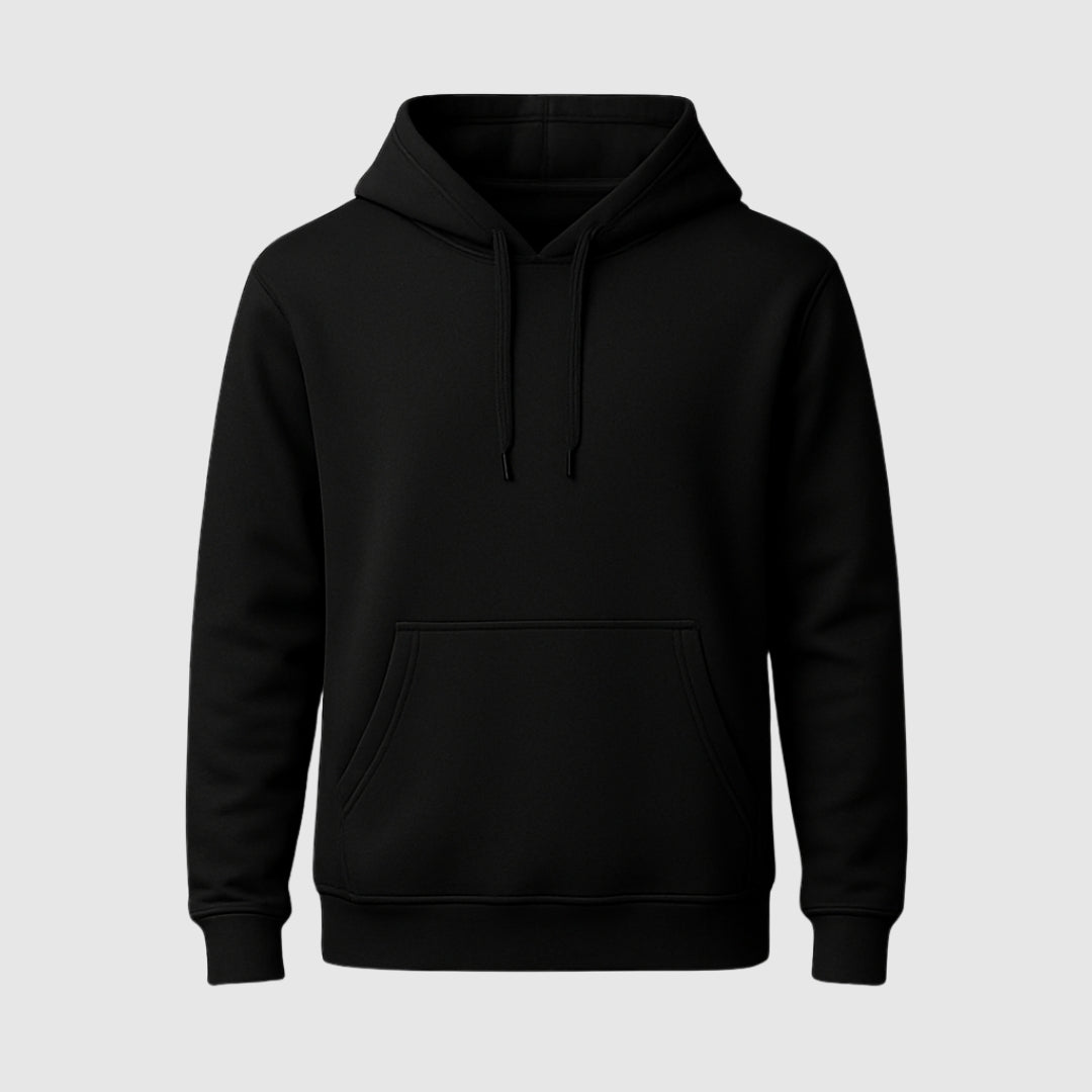 Body-Fit Black Hoodie