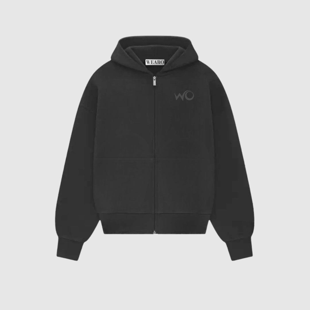 Midnight Grey Zipper Hoodie