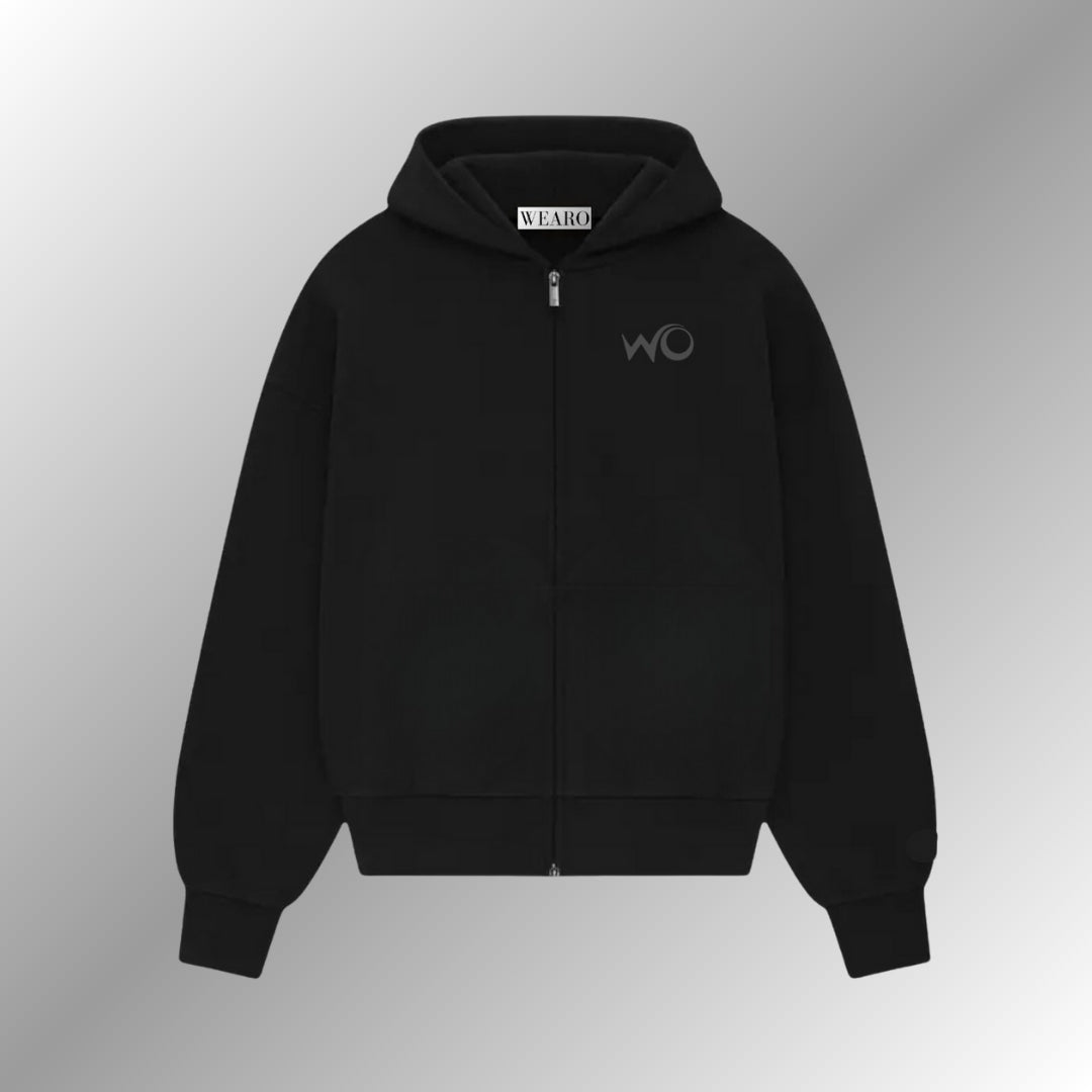Black Zipper Hoodie