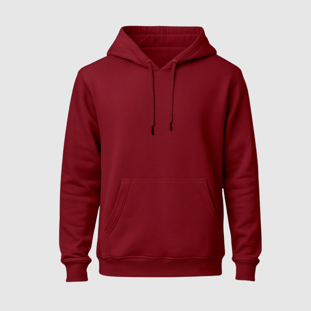 Body-Fit Red Wine Hoodie
