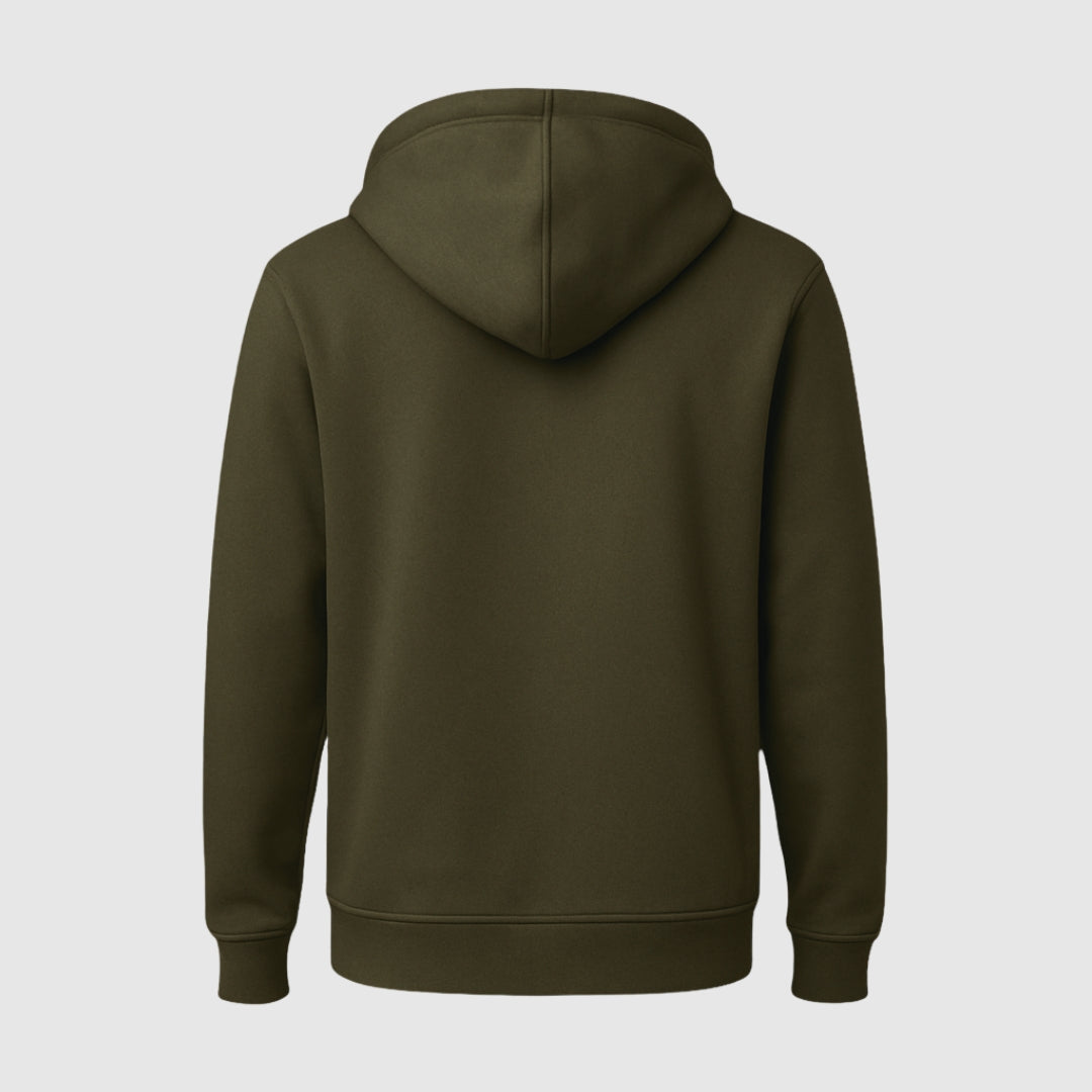 Body-Fit Olive Green Hoodie