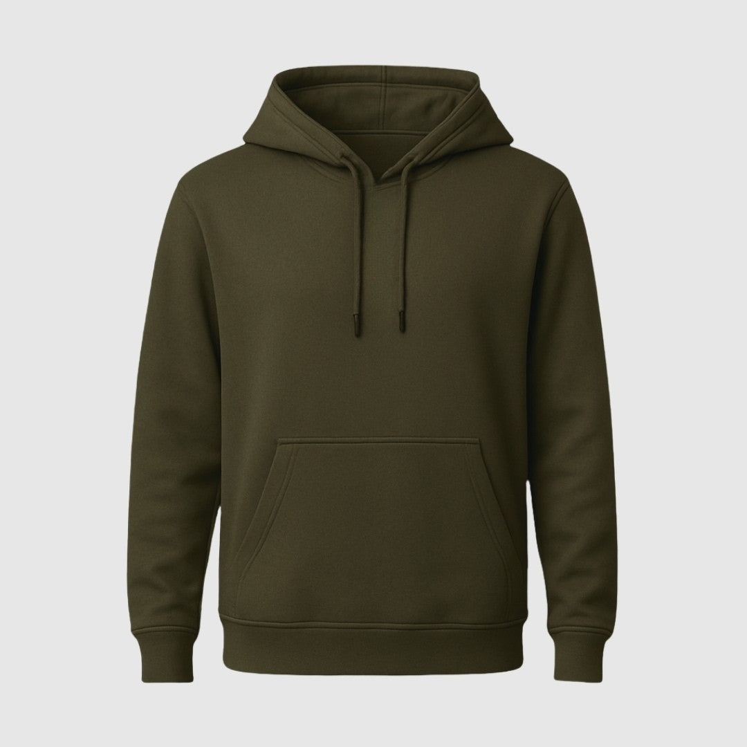 Body-Fit Olive Green Hoodie